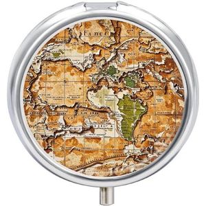 Ronde pillendoos 3 compartimenten draagbare medicijnpillendoos één maat pillendoos voor zakpillenorganisator en vitaminecontainers voor reizen