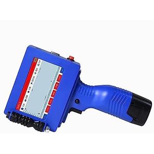 Handbediende Inkjetprinter, Inkjet Printer Draagbare Handheld Smart 4.3 Inch Touchscreen Afdrukken Zak Doos Houten Glas Kunststof Slim Sneldrogend Printen (Color : 1 Blue Cartridge, Size : 1)