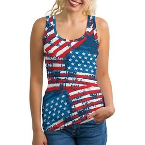 Distressed Grunge Amerikaanse vlag tanktop mouwloos T-shirt pullover vest atletische basic shirts zomer bedrukt