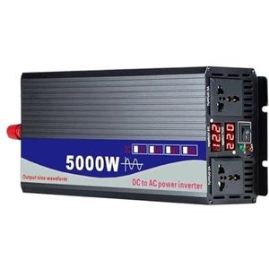 Spanningsomvormer 4000W 5000W DC 12V 24V 48V 60V 72V Naar AC 110V 220V Power Solar Auto Omvormer Dubbele Digitale Display Zuivere Sinus Omvormer(12V,230V(60Hz),5000W)