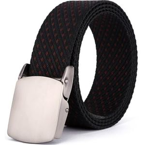 yeeplant Unisex Casual Outdoor Riem met Ademend Elastisch Nylon, Modieuze Legering Automatische Slide Gesp, Brede Web Stijl, Zwart, Eén maat