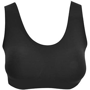 Naadloze comfort-bh, naadloze bralette voor dames Brede schouderband Supergladde stof voor dames van 45-65 kg of met A-D-cup(zwart)