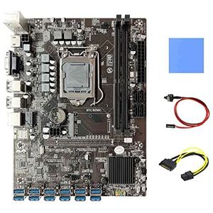 AMIUHOUN B250C BTC Mijnbouw Moederbord+Schakelkabel+ 15Pin naar 6Pin Kabel+Thermische Pad 12X PCIE naar USB3.0 GPU Slot Moederbord
