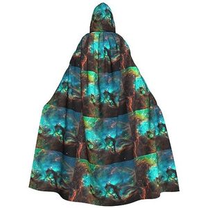 WURTON Universe Galaxy Space Mystical Hooded Mantel voor mannen en vrouwen, ideaal voor Halloween, cosplay en carnaval, 185 cm