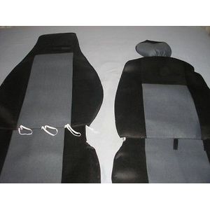 2 x vrachtwagenhoezen bestuurderszijde passagierszijde grijs-zwart stoelhoezen polyester hoogwaardig nieuw