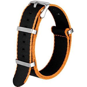 Horlogebandjes voor mannen en vrouwen, horlogeband 20 mm/22 mm lichtgewicht en ademende horlogeband oranje/grijs/blauw/rood nylon horlogeband verstelbare antislip horlogeband (Color : Orange, Size :