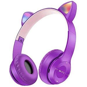 Bluetooth 5.0 on-ear hoofdtelefoon met ruisonderdrukking en microfoon voor sportschool draadloze kattenoorhoofdtelefoon draadloze kattenoorhoofdtelefoon schattige draadloze over-ear hoofdtelefoon