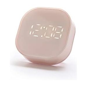 EDFCVG Electronic Square Silent Neard Alarm Clock Intelligente Temperatuursensizing Magnetische Attractieklok(Pink)