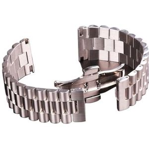 CBLDF Roestvrij Stalen Band 22Mm 21Mm 20Mm 18Mm 16Mm Massief Metalen Horloge Mannen Vrouwen Zilveren Horlogebanden Accessorie (Color : Silver, Size : 21mm)