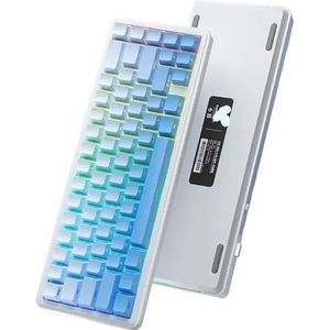QPSJXN F65 67 Wireless mechanische toetsenbordspellen Hotswap RGB Bluetooth 2.4G met 4000 mAh -meerdere apparaten bedraad (Gadient Blue)