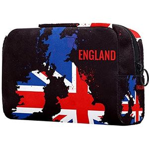 Toilettas Cosmetische Reizen Make-up Organizer Wash Bag Pouch met Rits UK British Union Jack voor Reizen Accessoires Essentials, Multi 2, 7.3x3x5.1in, Schoonheid Case