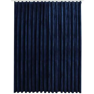 vidaXL Gordijn verduisterend met haken 290x245 cm fluweel blauw