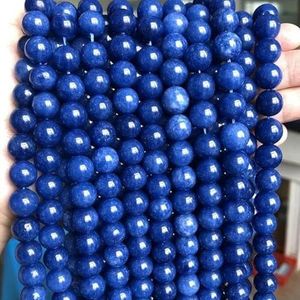 Natuurlijke oranje jades Chalcedoon stenen kralen losse ronde kralen voor sieraden maken 15 inch streng 6 8 10 12mm DIY armband ketting - kyaniet - 6 mm 61 stuks kralen