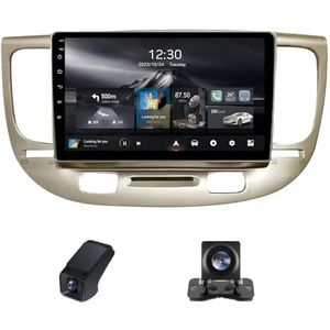 Autoradio 2Din Bluetooth met Carplay en Android Auto,geldt voor Kia RIO 2 RIO2 2005-2011 9inch met touchscreen stereo auto ondersteunt GPS stuurbediening Achteruitrijcamera FM(NF-5)