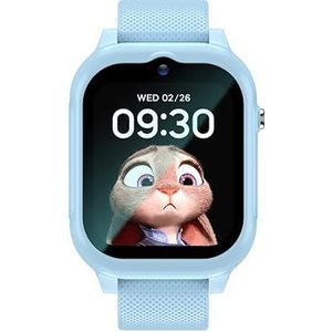 4G Smartwatch kinderen, GPS Horloge kind, SOS Functie, HD Videobellen & Stappenteller, Incl Simkaart (Blauw)