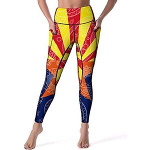Arizona State Paisley vlag dames yogabroek hoge taille legging buikcontrole workout running legging L