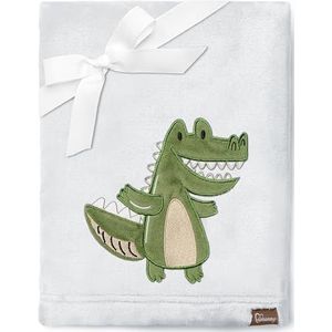 Be Mammy - BE20-168 - Kinderdeken - Lichtgrijs - Krokodil - 3D-applicatie