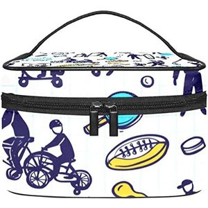 Sport make-up organizer tas, reismake-up tas organizer case draagbare cosmetische tas voor vrouwen en meisjes toiletartikelen, Meerkleurig, 22.5x15x13.8cm/8.9x5.9x5.4in