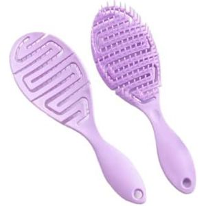 Vierkant Hol Haar Hoofdhuid Massage Kam Haarborstel Antistatisch Nat Droog Krullend Ontklitter Haarborstel Nylon Salon Haarstyling Tools(Hollow comb A)