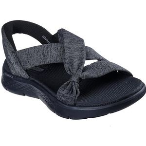 Skechers On-The Go Walk Flex Peyton Handsfree Slip-ins Platte Sandalen voor dames, zwart grijs, 36 EU