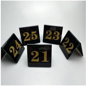 Tabelnummers, Tafelnummers Acryl Tent Stijl Zwart 3,1x3,1 Inch Meerdere Opties(41-50)