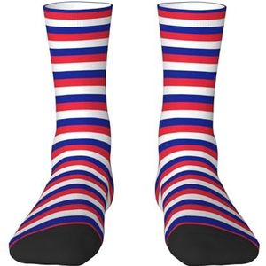 Evengigy Franse vlag Grappige Sokken Crazy Fashion Cool Gepersonaliseerde Zachte Crew Sokken voor Mannen Vrouwen unisex, Wit, One size