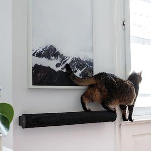 LucyBalu® Catwalk XL Kattenkrabpaal voor aan de muur, krabpaal voor wandmontage, kattenklimwand, krabmeubel, krabpaal voor katten van sisal, natuurlijke krabpaal, sisalstam, XL antraciet