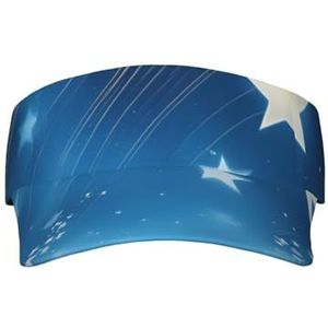 WYJLTTYT Cartoon hommelpatroon zonnebrandcrème voor volwassenen - stijlvolle en verstelbare zonnebescherming hoed voor dames en heren, Blauwe Sterrenhemel, Eén Maat