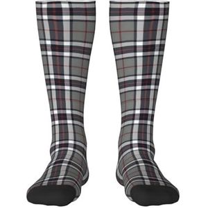 YsoLda Kousen Compressie Sokken Unisex Knie Hoge Sokken Sport Sokken 55CM Voor Reizen, Thomson Thompson Tartan Grijs, zoals afgebeeld, 22 Plus Tall