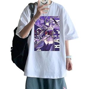 Genshin Impact T-Shirts Kaedehara Kazuha Pullover Casual Loose Top Xiao Tee Genshin Impact Kawaii Cute Beelzebul Tshirts Costume overhemden(Small)