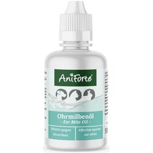 AniForte Oormelkolie voor honden, katten en knaagdieren, 50 ml, oordruppels bij jeuk en mijten, middelen bij oormijt, oorverzorging en oorreiniging