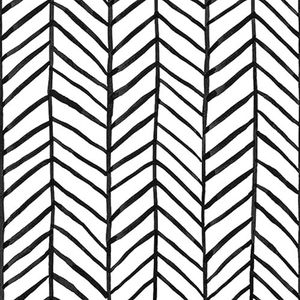 AMIGO Bohemian stijl zwart wit gestreept visgraatpatroon afneembaar en zelfklevend behang, vinyl zelfklevend kamerdecoratie contactpapier 44,5 cm x 5 m