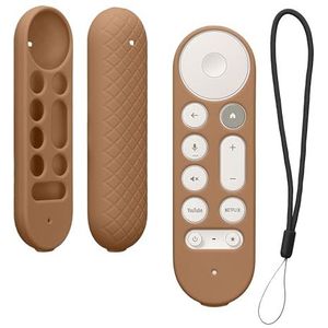 kwmobile Hoesje compatibel met Google TV Streamer 4K - Zachte siliconen hoes voor afstandsbediening - cappuccino