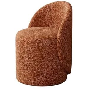 UPGENT Luxe faux lam fluwelen make-up stoel: comfortabele kaptafel kruk met rugleuning, zachte gewatteerde stoel, eetkamerstoel, voor woonkamer, slaapkamer en kaptafel gebruik (E)