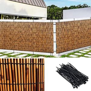 Natuurlijke bamboe omheining for tuin, riethek, decoratief rolwilgenscherm, handgeweven, zonnescherm, waterdicht, for balkon, terras, tuin 300-1000CM L (Size : 145x305CM(4.7x10ft))