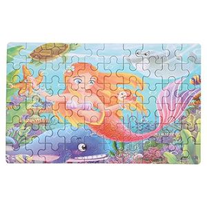 Cartoon-puzzel, glad puzzelspeelgoed Aantrekkelijk compleet splicing-nummerontwerp Driedimensionaal voor vroeg leren voor kinderen((Zeemeermin prinses))