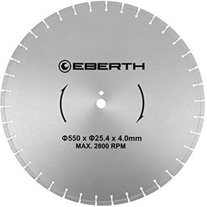 EBERTH Doorslijpschijf voor steen, beton, tegels en fijn steengoed, diamantschijf met een diameter van 550 mm, boring van 25,4 mm, dikte 4,0 mm, diamant, slijpschijf voor graniet, keramiek, marmer