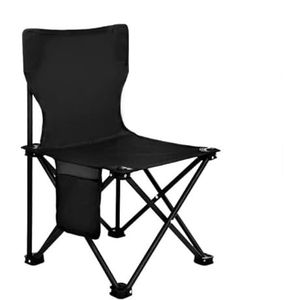 GEIRONV Draagbare fauteuil, ademende synthetische stof Metalen ligstoel Tuinmeubilair Opvouwbare zonnebank Fauteuils (Color : Black, Size : M)