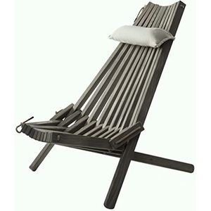 BOGATECO Opklapbare houten zonnebank ligstoel | achterste gedeelte 90 cm | fauteuil for het strand zwembad outdoor patio tuin Camping | Comfortabel, stabiel en functioneel | Geïmpregneerd | Grijs