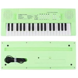student elektronisch toetsenbord 37 Toetsen Elektronisch Toetsenbord Piano Digitaal Muziektoetsenbord Met Microfoon Muzikale Verlichting Geel En Groen (Color : Green)