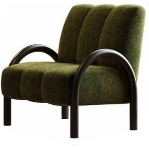 Accentstoel Uit Het Midden Van De Eeuw, Zachte Fauteuil Chenille Stoffen Loungestoel Met Koolstofstalen Statief, Gestoffeerde Vrijetijdsstoel Voor Woonkamer Slaapkam green