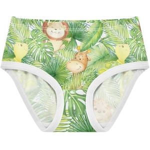 YOUJUNER Meisjesondergoed Tropisch Dier Palmbladeren Peuter Onderbroek Katoenen Broek Kleine Meisjes Slips Comfort Kids Onderbroek, Meerkleurig, 2 jaar