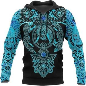 Novel Noordse Keltische Draak herenhoodie, 3D-geprinte straatsweatshirts voor Harajuku-koppels, Geweldig cadeau voor fans van heidense mythologie.