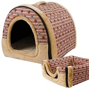 Hondenmand Warm Hondenhok Huis Lounge Voor Katten Medium Kleine Hond Binnen Warm Opvouwbaar Wasbaar Huisdierbed (Color : Star, Size : 45X38X36cm)