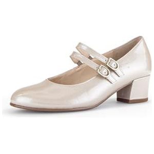 Gabor Belva Mary Jane Pumps voor dames, Puder Patent (Goud), 5.5 Wide