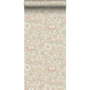 behang bloemen beige 53 cm x 11.2 m - van Sanders & Sanders