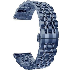 Metalen polsband Compatible With Samsung Galaxy horloge 3 45mm 41mm bandjes armband Compatible With Samsung Galaxy Watch3 roestvrijstalen band horlogeband (Color : Blue, Size : 22mm)