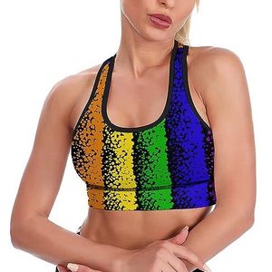 Regenboog Bubbles Ademend Sport BH's voor Vrouwen Draadloze Workout Yoga Vest Ondergoed Racerback Crop Tank Top L