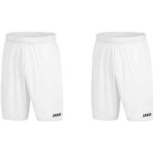 JAKO Korte trainingsbroek Manchester 2.0 in verpakking van 2 - functionele sportbroek voor heren, wit, 3XL