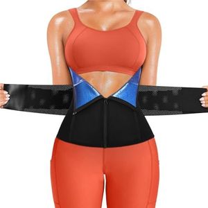 Buik-weg-gordel, Dames Tailletrainer Buikriem Buikomslag Fitnessriem Body Shaper Met Ritssluiting Buik Trainers(Blue,3XL)